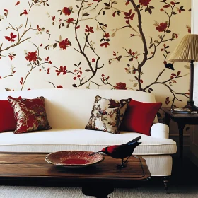 Sophisticated Living Room with Red Accents