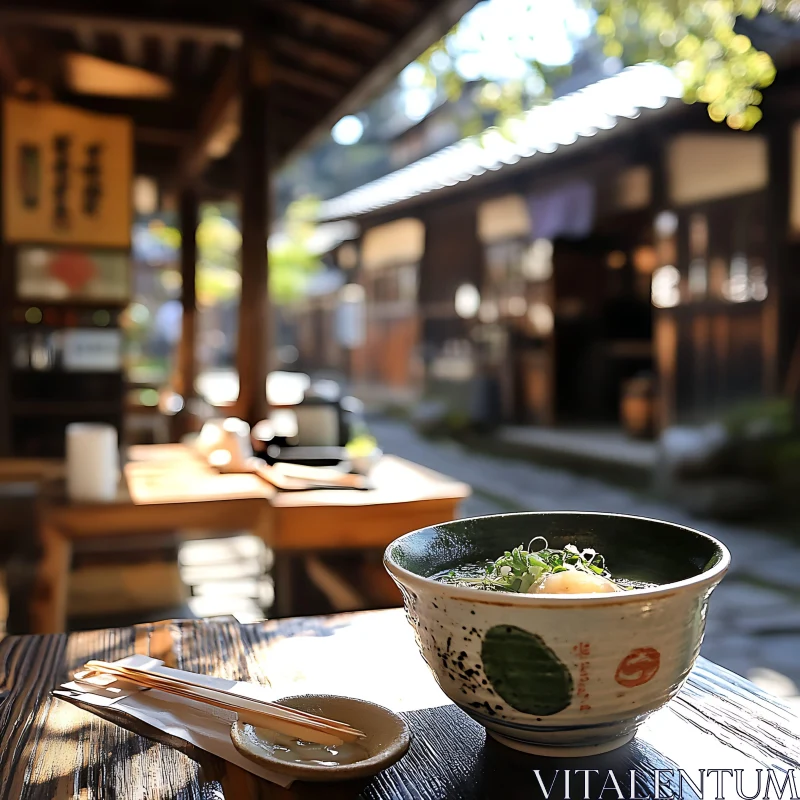 Traditional Japanese Outdoor Meal AI Image