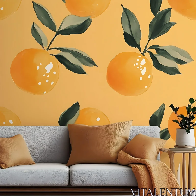 AI ART Artistic Oranges and Sofa Still Life