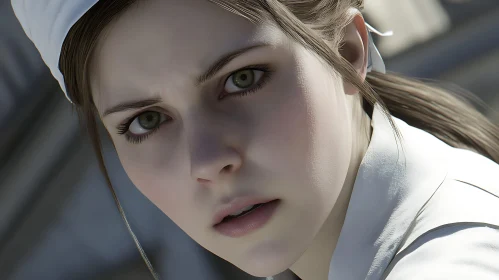 Close-Up of a Nurse's Face