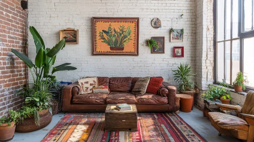 Eclectic Home Interior with Plants