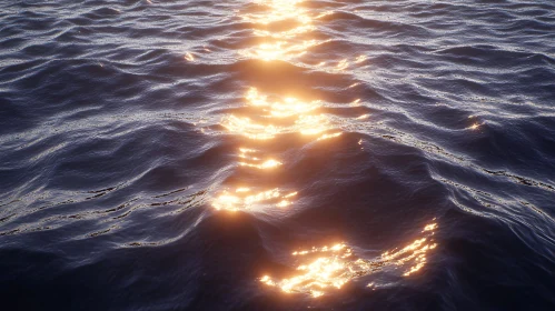 Sunlit Ocean Waves