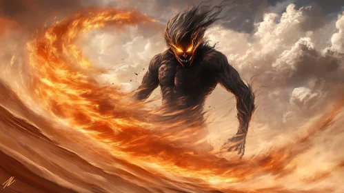 Demon of Fire and Fury Digital Art