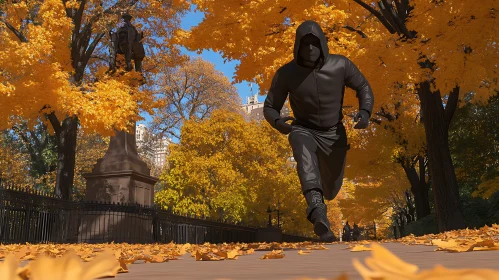 Autumn Run in the City Park