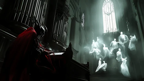 Phantom's Serenade: A Ghostly Church Performance