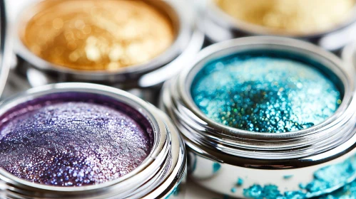 Colorful Glitter Jars - A Sparkling Display of Colors and Light