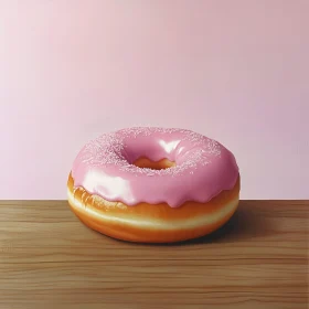 Sweet Donut with Pink Glaze