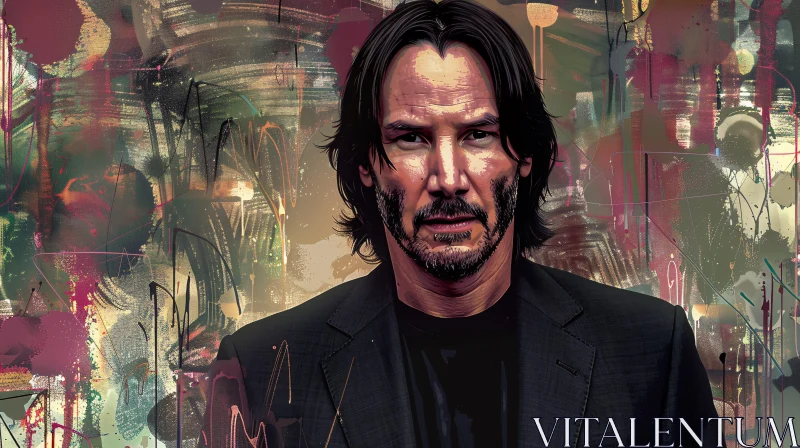 AI ART Keanu Reeves in Abstract Art