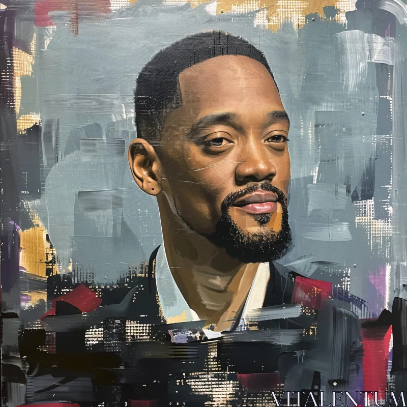 AI ART Modern Portrait of Will Smith in Muted Tones