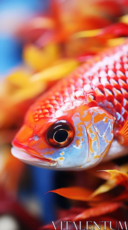 Exotic Red Fish - A Fusion of Traditional Techniques and Modern Photography AI Image