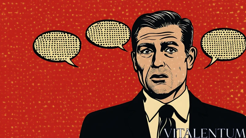 Man with Speech Bubbles Pop Art