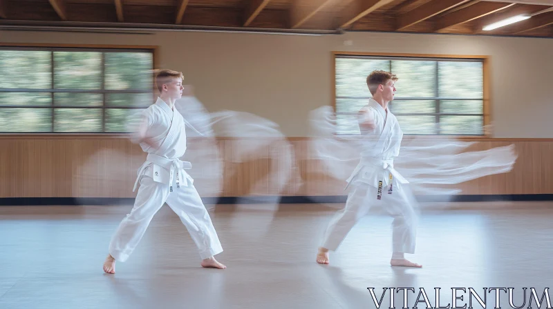 Synchronized Karate Moves in Action
