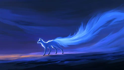 Glowing Fox Amidst the Night
