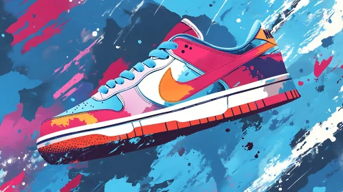 Abstract Painted Sneakers Fashion Art