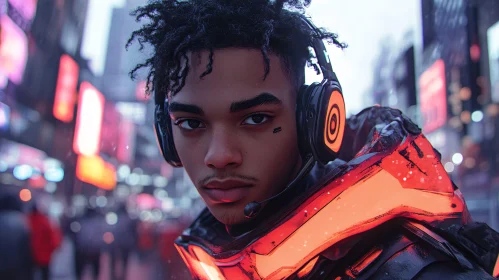 Cyberpunk Urban Portrait at Night