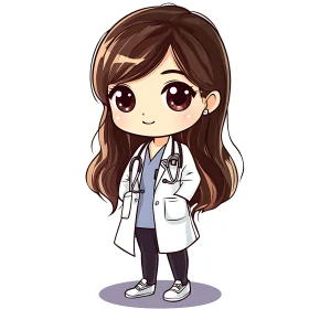Cute Doctor Chibi Illustration