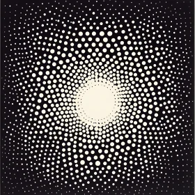 Monochrome Dot Pattern with Radiating Circles