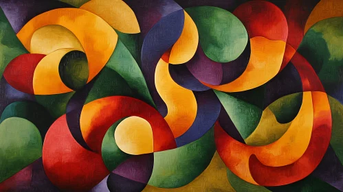 Vibrant Curved Abstract Art