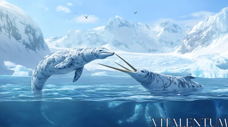 Narwhals in the Arctic