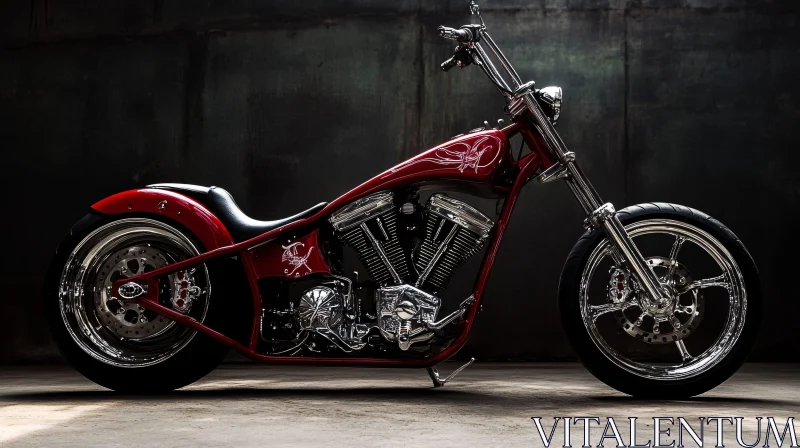 Custom Red Chopper Bike