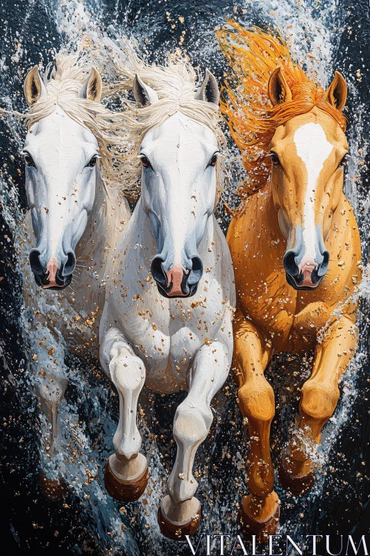 Equine Trio in Motion