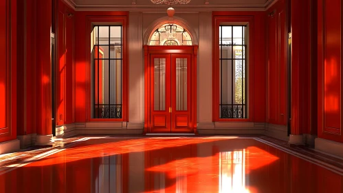 Crimson Room with Polished Floor