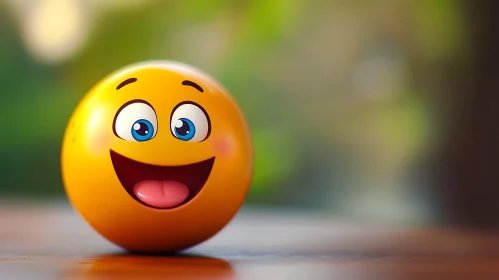 Smiling Emoji Character - Joyful Digital Image