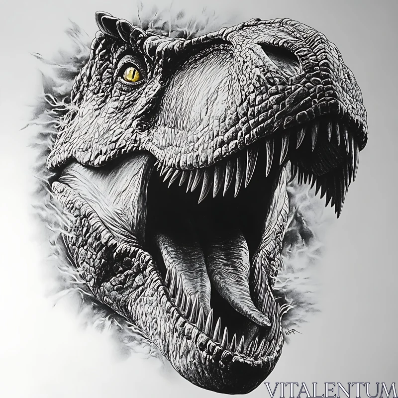 Detailed T-Rex Head Illustration