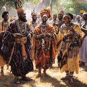 People in traditional African clothing