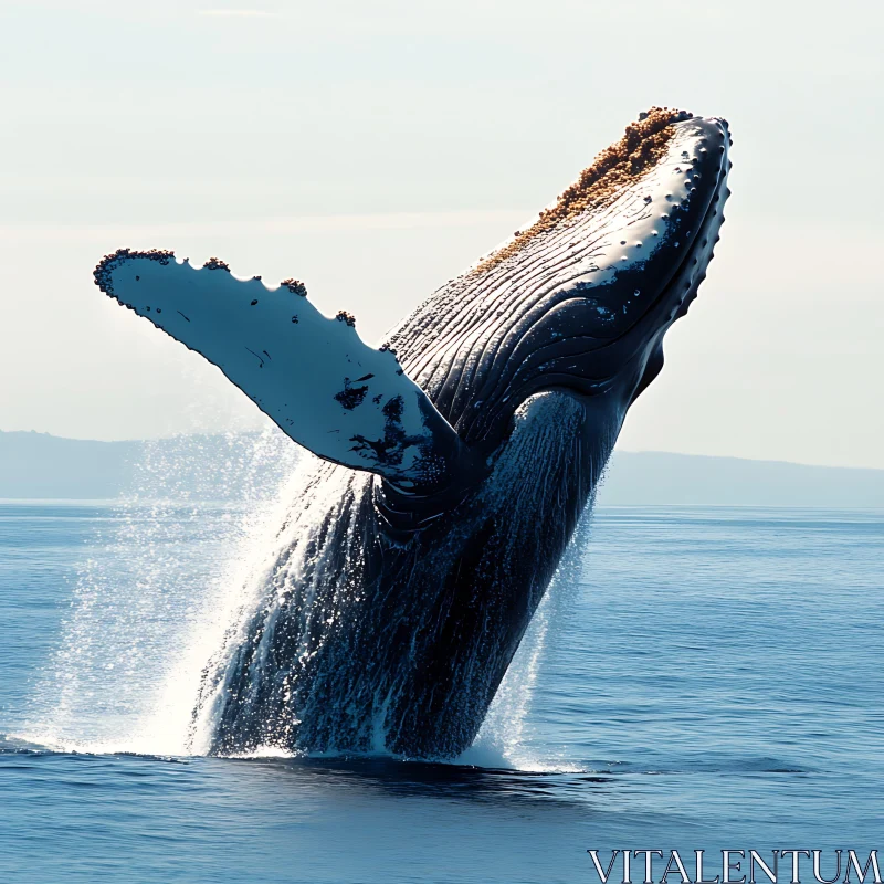 Whale Leaping from the Sea