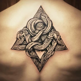 Celtic Knot Tattoo on Upper Back