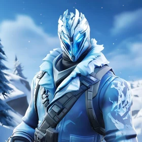Winter Warrior in Frozen Wasteland