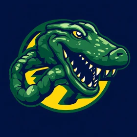 Green Alligator Cartoon Vector
