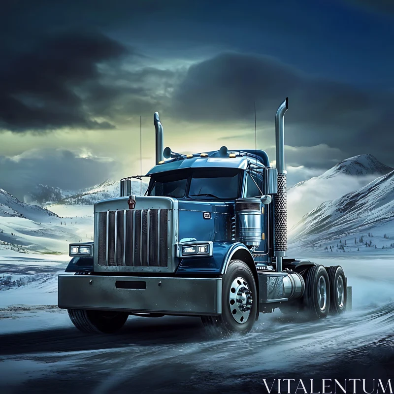 Semi-Truck Winter Journey