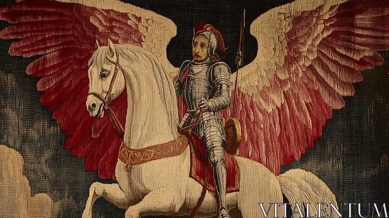 Equestrian Knight with Wings Fine Art