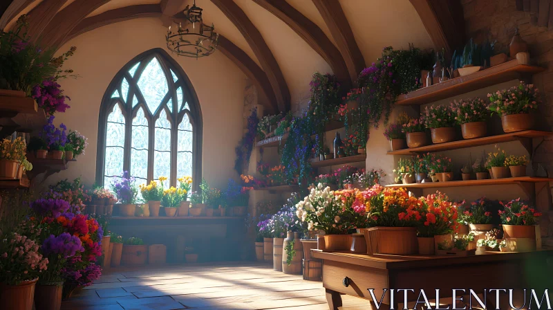Indoor Garden with Colorful Blooms