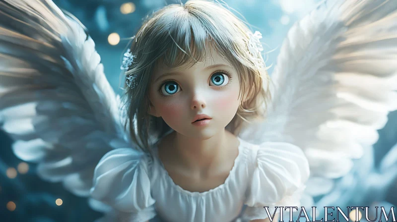 AI ART Young Angel with Blue Eyes