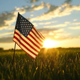 Stars and Stripes in Golden Light
