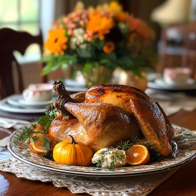 Roasted Turkey with Orange and Pumpkin