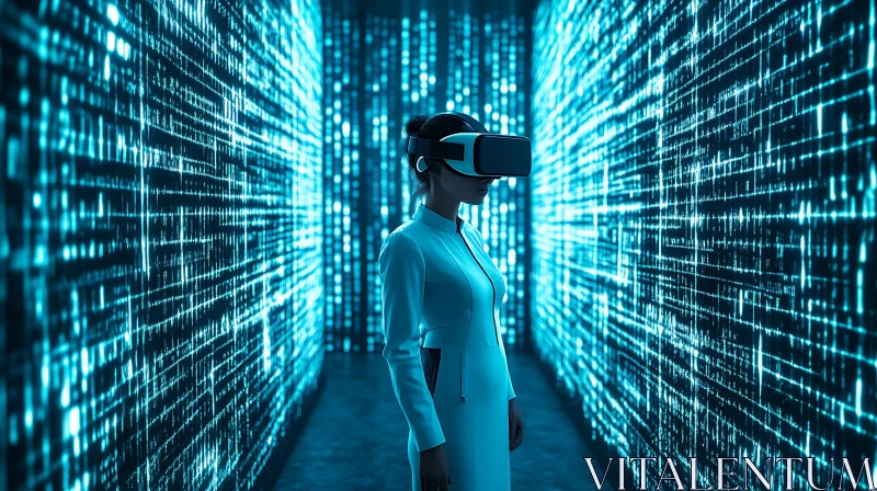 Woman Navigating Virtual Reality World