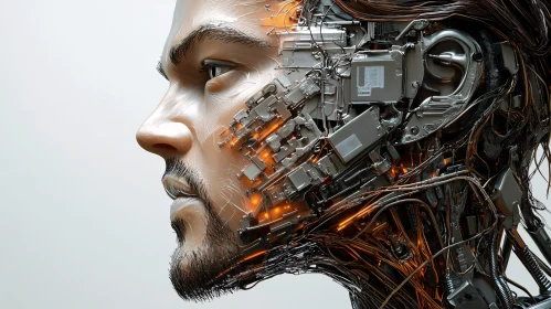 Cybernetic Human Fusion with Electronic Parts