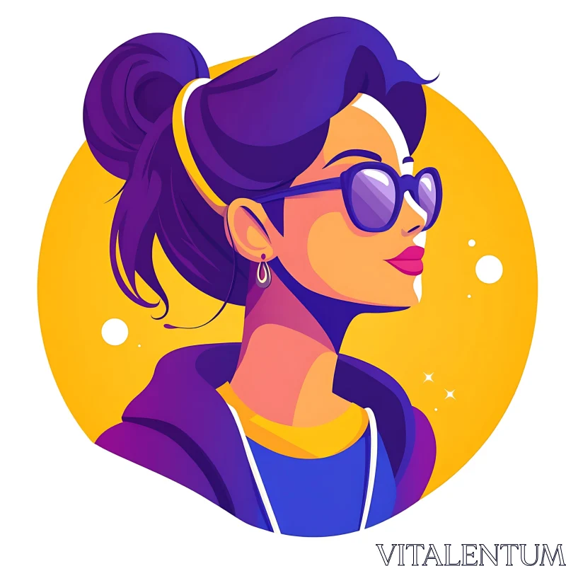 Modern Art: Woman with Purple Hair