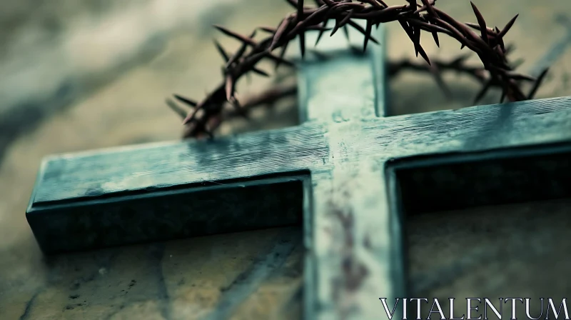 Cross and Crown Thorns Symbolism AI Image