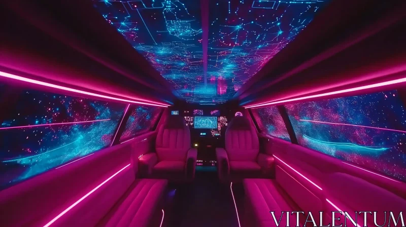 Futuristic Vehicle Interior with Digital Displays