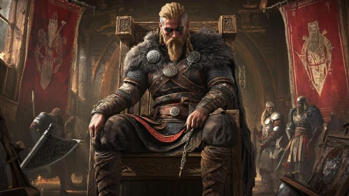 Medieval Viking Warrior King Portrait