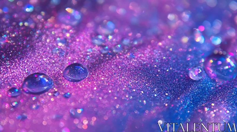 Colorful Glitter and Droplets in Macro