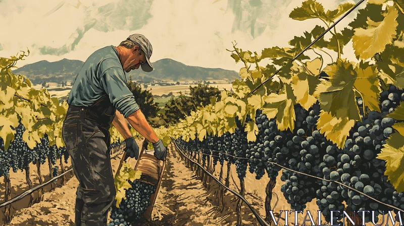 Grape Harvest in the Vineyard