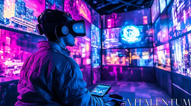 Neon Lit Virtual Reality Immersion