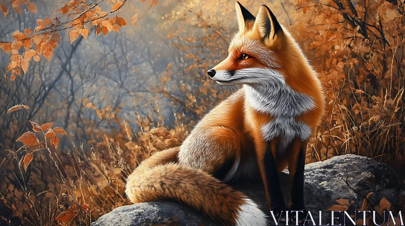 Red Fox Portrait in Fall