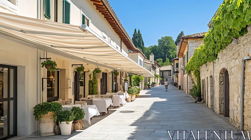 Picturesque Street Scene with Tables